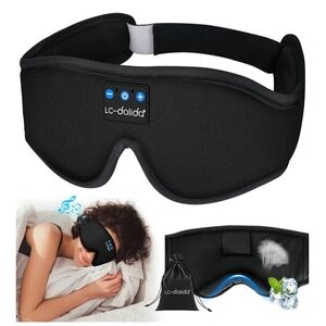 Black Wireless Bluetooth Sleep Mask with Headphones